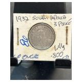 1932 South Africa Threepence Coin