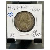 1934 France 10 Francs Coin
