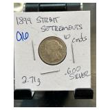 1899 Straits Settlements 10 Cents Coin