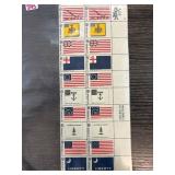 Sheet of U.S. Postage Stamps Featuring Historical