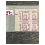 Block of 10c Andrew Jackson Stamps