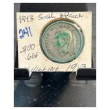 1943 South Africa One Shilling Coin