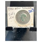 1940 New Zealand One Shilling Coin