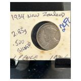1934 New Zealand One Penny Coin
