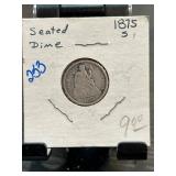 1875-S Seated Liberty Dime Coin