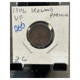 1806 Ireland Farthing Coin in VF Condition
