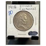 1918 Illinois Centennial Half Dollar Coin