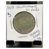 1918 Newfoundland 50 Cents Coin