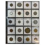 World Coin Collection with 20 Labeled Coins