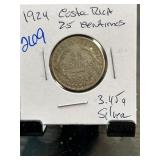 1924 Costa Rica 25 Centimos Coin