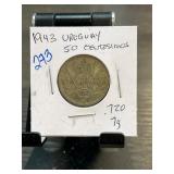 1943 Uruguay 50 Centisimos Coin