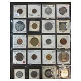 World Coins Displayed in Holders