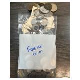 Bag of Mixed Foreign Coins and Currency