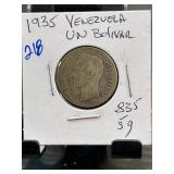 1935 Venezuela Un Bolivar Coin