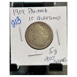 1904 Panama 10 Centesimos Coin
