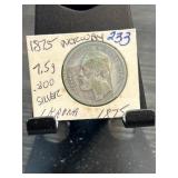 1875 Norway 1 Krone Silver Coin