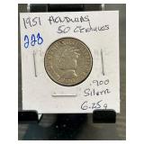 1951 Honduras 50 Centavos Coin