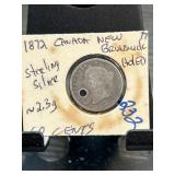 1872 New Brunswick 10-Cent Coin with Hole