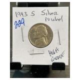1943-S Jefferson War Nickel in High Grade