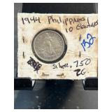 1944 Philippines 10 Centavos Coin