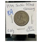 1934 South Africa Shilling Coin