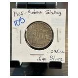 1925 Austria One Schilling Silver Coin