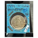 1944 Philippines 20 Centavos Coin
