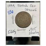 1899 British One Shilling Coin