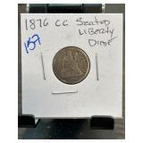 1876-CC Seated Liberty Dime