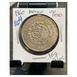 1960 Mexico Un Peso Coin
