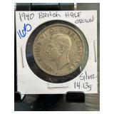 1940 British Half Crown Coin