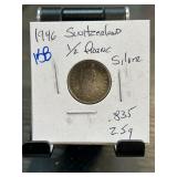 1946 Switzerland 1/2 Franc Silver Coin