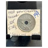 1938 New Guinea One Shilling Coin