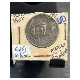 1950 Mexican 50 Centavos Coin