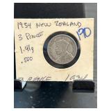 1934 New Zealand 3 Pence Coin