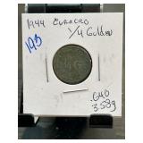 1944 Curacao 1/4 Gulden Coin