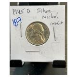 1945 D Jefferson Nickel MS63