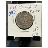 1935 Portugal 5 Escudos Coin
