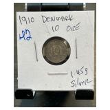 1910 Denmark 10 Ore Coin
