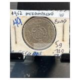 1952 Mozambique 10 Escudos Coin