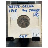 1815 Hesse-Cassel 1/24 Thaler Coin