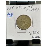 1955 Mexico 25 Centavos Coin