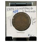 1809 Westphalia 5 Centimes Coin