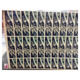 Sheet of Astronaut-Themed Postage Stamps