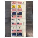 Sheet of 6c US Historical Flags Stamps