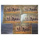 Dallas-Fort Worth 24K Gold Notes " Set of 5