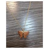 Gold-Fill Butterfly Pendant Necklace
