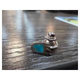 Sterling Silver Pin with Turquoise Accent