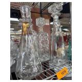 4 Vintage Glass Decanters