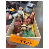 Vintage Korean Wooden Figurines in Box